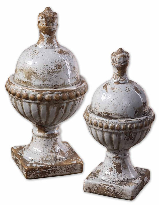 Uttermost Sini Ceramic Finials, Set/2