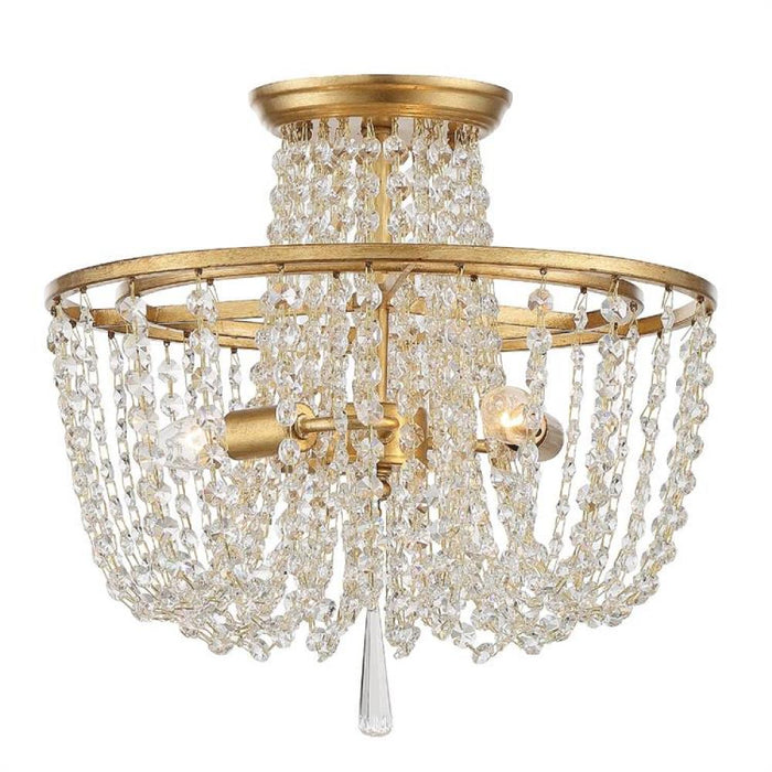 Arcadia 3 Light Antique Gold Ceiling Mount