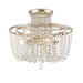 Arcadia 3 Light Antique Silver Crystal Ceiling Mount