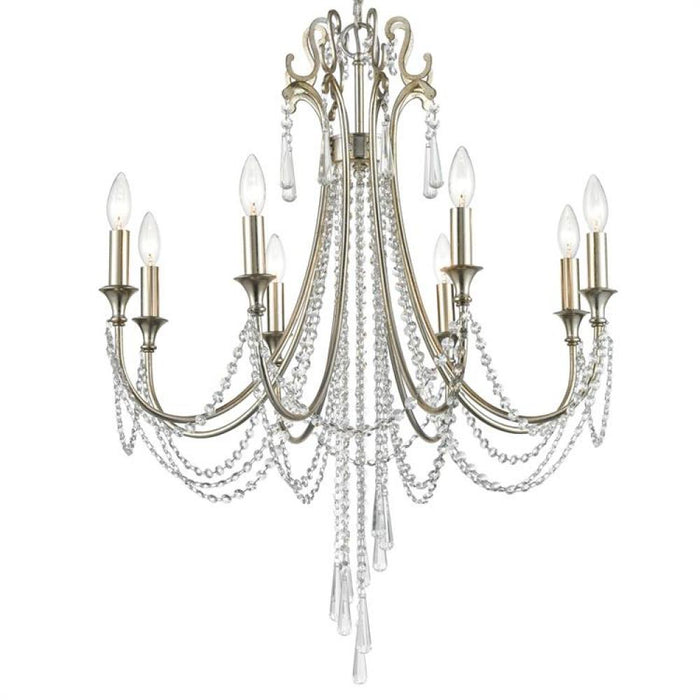 Arcadia 8 Light Antique Silver Chandelier