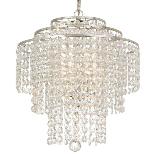 Arielle 4 Light Antique Silver Chandelier