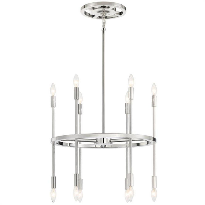 Aries 12 Light Polished Nickel Chandelier