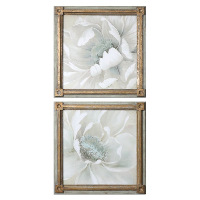 Uttermost Winter Blooms Floral Art S/2