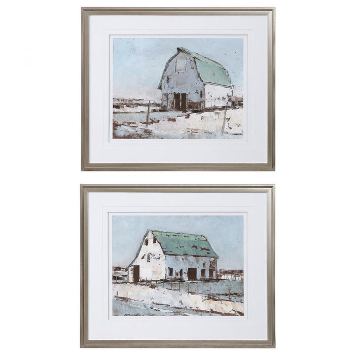 Uttermost Plein Air Barns Framed Prints Set/2