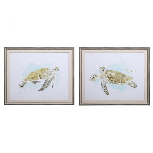 Uttermost Sea Turtle Study Watercolor Prints, S/2