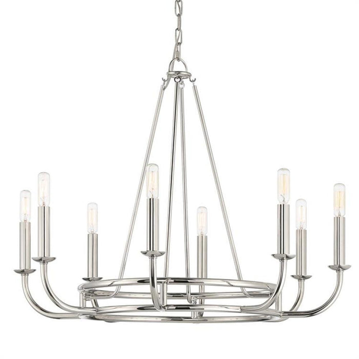 Bailey 8 Light Polished Nickel Chandelier