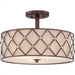 Brown Lattice Semi-Flush Mount