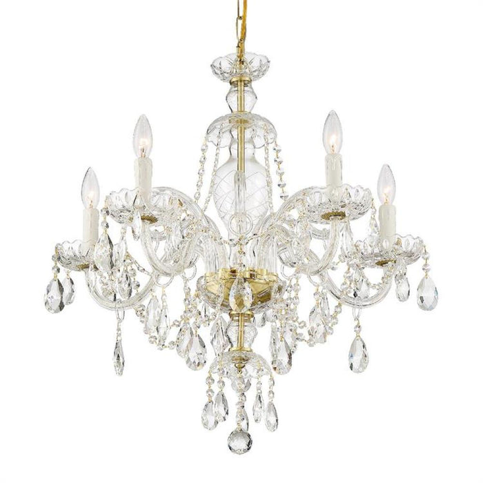 Candace 5 Light Polished Brass Chandelier