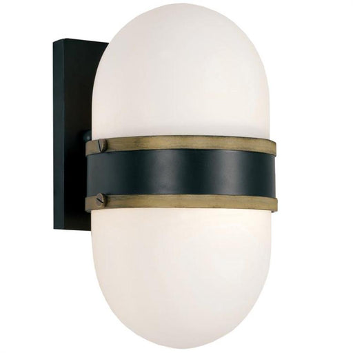 Brian Patrick Flynn for Crystorama Capsule Outdoor 1 Light Matte Black & Textured Gold Wall Mount