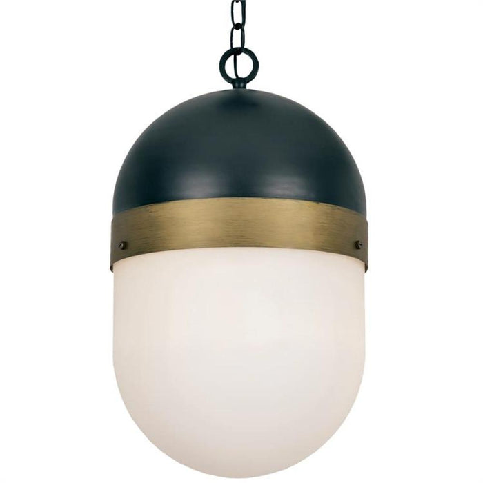 Brian Patrick Flynn for Crystorama Capsule Outdoor 3 Light Matte Black & Textured Gold Pendant