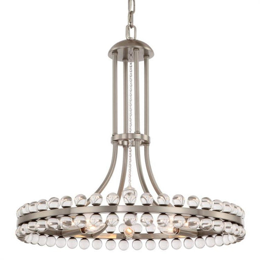 Clover 8 Light Brushed Nickel Chandelier