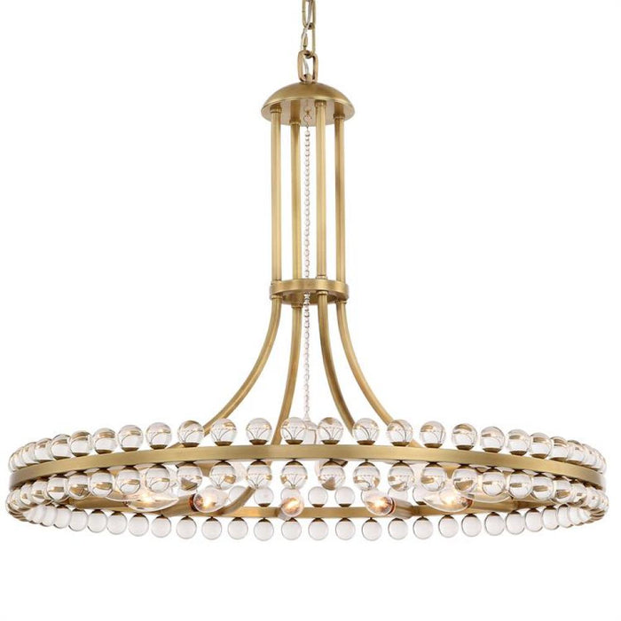 Clover 12 Light Aged Brass Chandelier