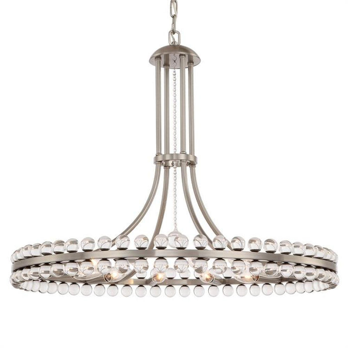 Clover 12 Light Brushed Nickel Chandelier