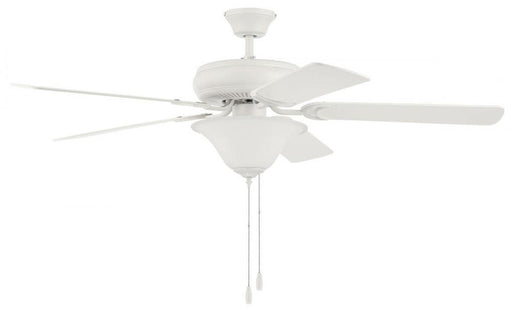 52" Ceiling Fan w/Blades & Bowl Light Kit White Glass