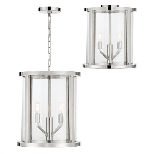 Libby Langdon for Crystorama Devon 4 Light Polished Nickel Lantern