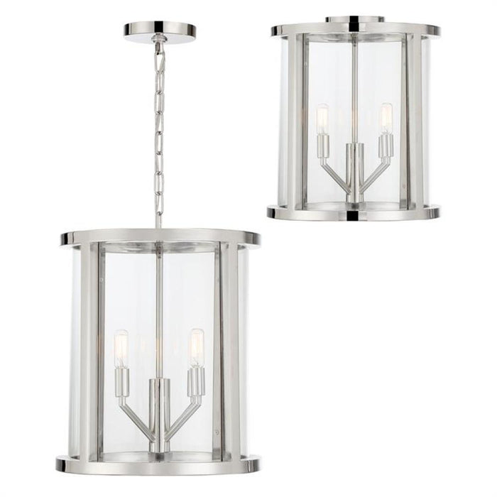 Libby Langdon for Crystorama Devon 4 Light Polished Nickel Lantern