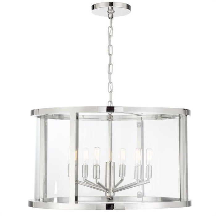 Libby Langdon for Crystorama Devon 6 Light Polished Nickel Lantern