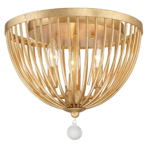 Duval 3 Light Antique Gold Ceiling Mount