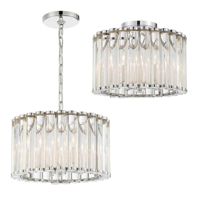 Libby Langdon for Crystorama Elliot 4 Light Polished Nickel Pendant