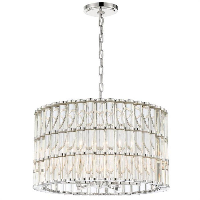 Libby Langdon for Crystorama Elliot 6 Light Polished Nickel Chandelier