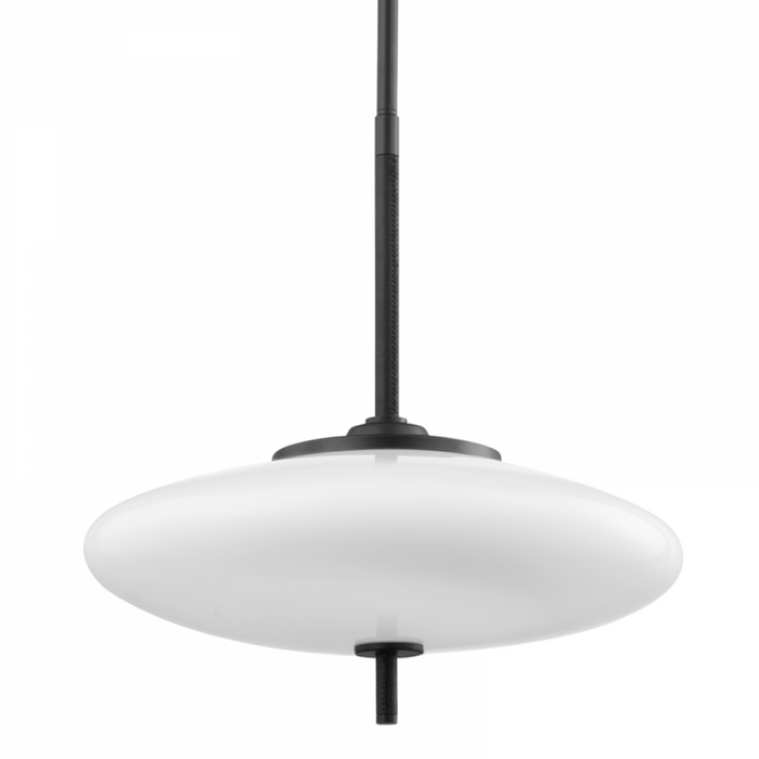 2 LIGHT PENDANT - SATIN BLACK/BLACK LEATHER