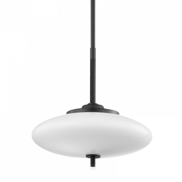 2 LIGHT PENDANT - SATIN BLACK/BLACK LEATHER