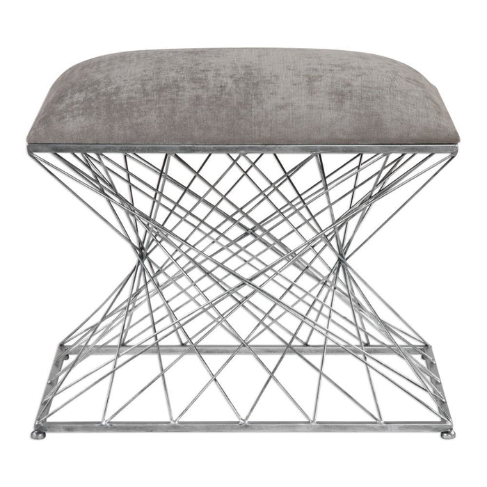 Uttermost Zelia Silver Accent Stool