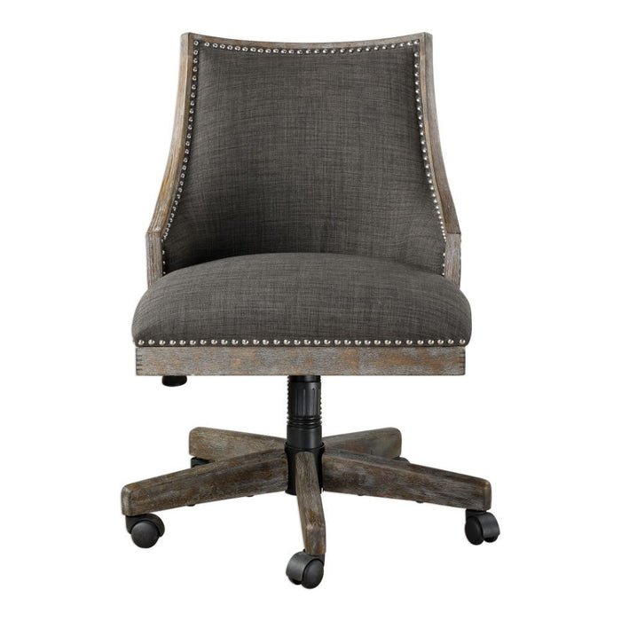 Uttermost Aidrian Charcoal Desk Chair