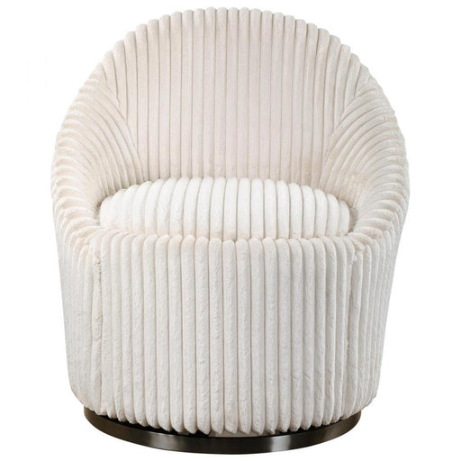 Uttermost Crue White Swivel Chair