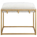 Uttermost Paradox Small Gold & White Shearling Bench