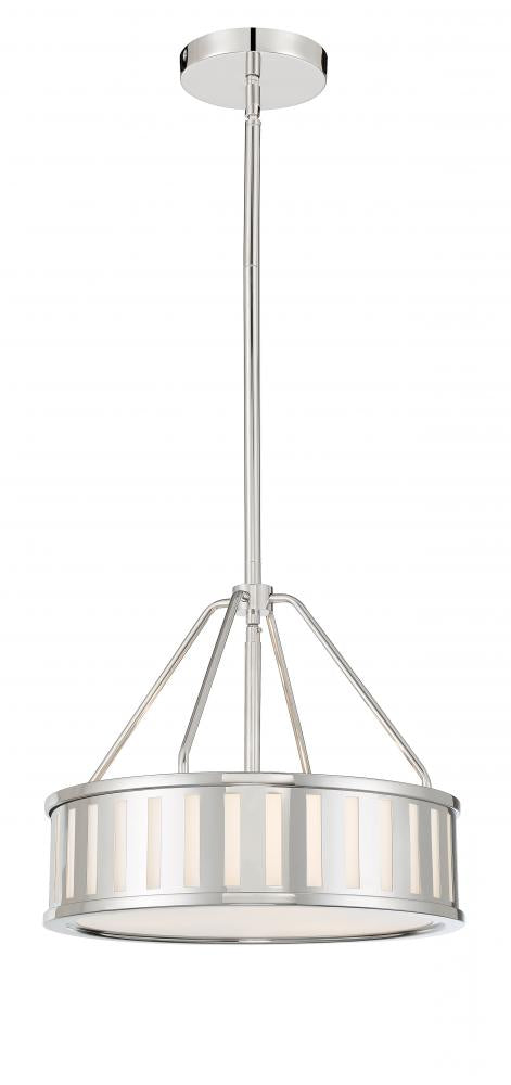 Kendal 3 Light Polished Nickel Pendant