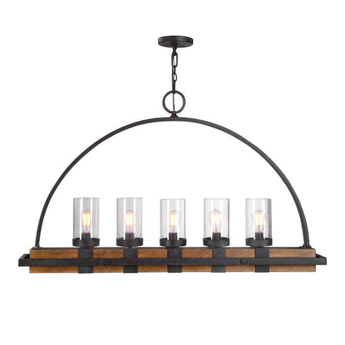 Uttermost Atwood 5 Light Rustic Linear Chandelier