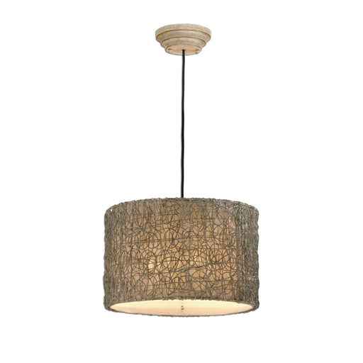 Uttermost Knotted Rattan Light Drum Pendant