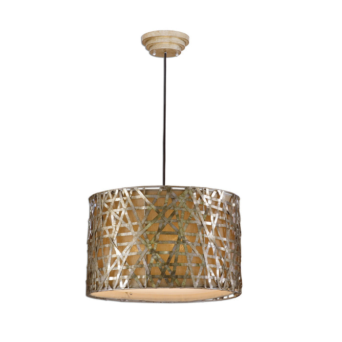 Uttermost Alita Champagne Metal Drum Pendant