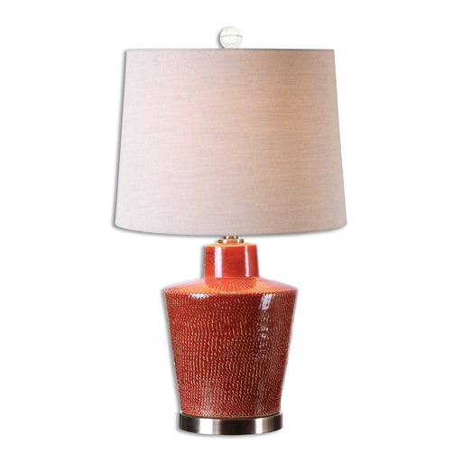 Uttermost Cornell Brick Red Table Lamp