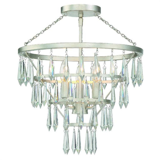 Lucille 3 Light Antique Silver Ceiling Mount