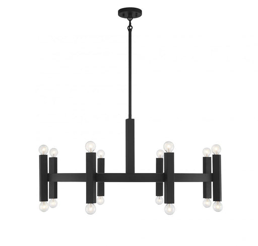 16-Light Chandelier in Matte Black