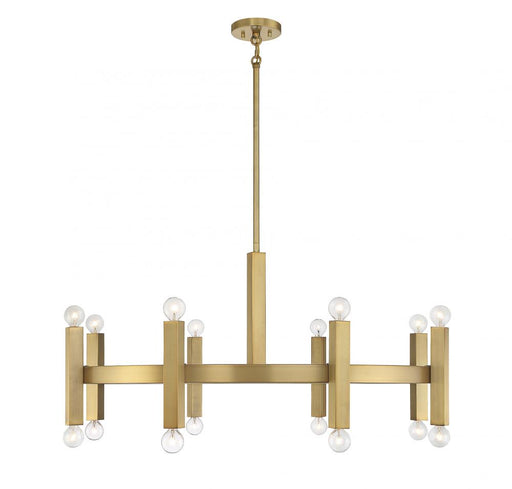 16-Light Chandelier in Natural Brass