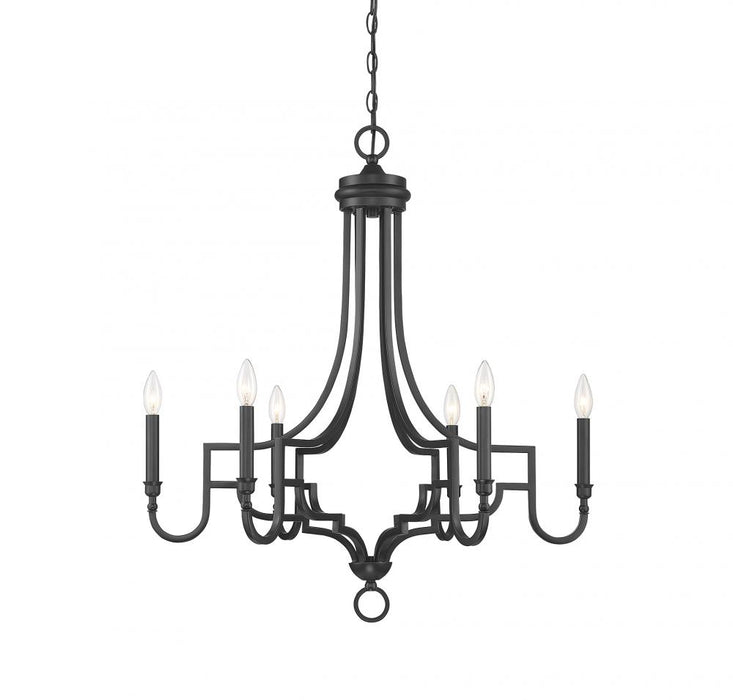 6-Light Chandelier in Matte Black