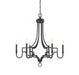 6-Light Chandelier in Matte Black