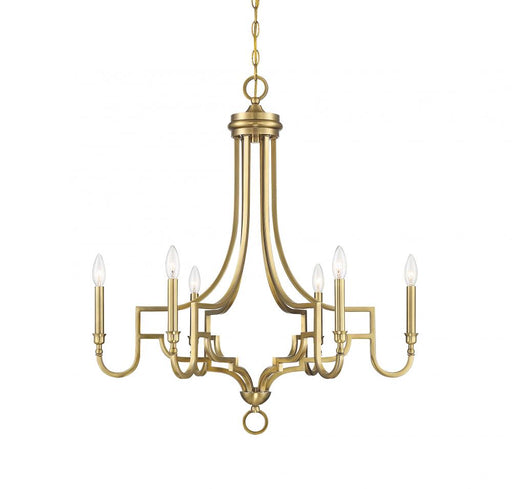 6 Light Natural Brass Chandelier