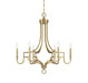 6 Light Natural Brass Chandelier