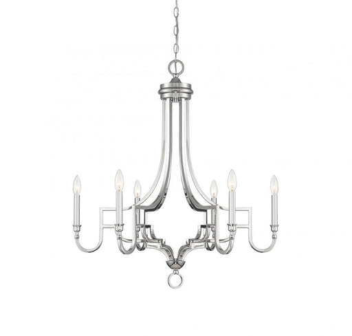 6-Light Chandelier in Polished Nickel