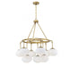 9-Light Chandelier in Natural Brass