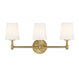 3-Light Bathroom Vanity Light in Natural Brass