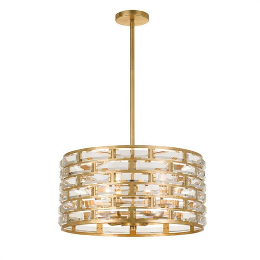 Meridian 6 Light Antique Gold Chandelier