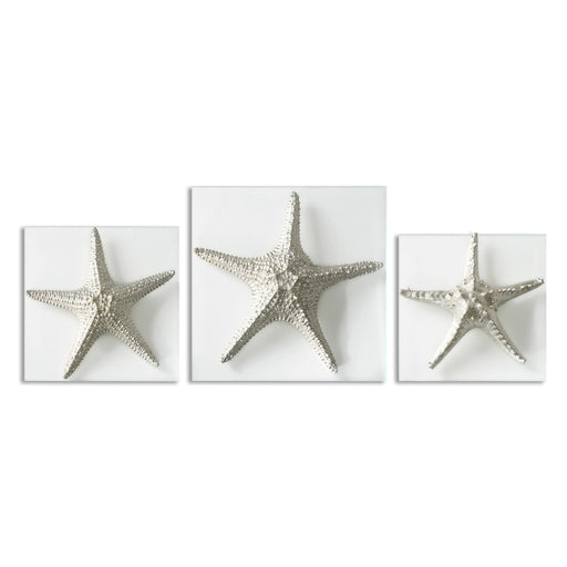 Uttermost Silver Starfish Wall Art, S/3