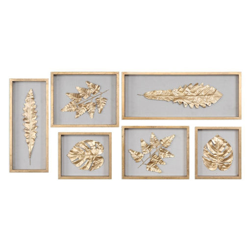 Uttermost Golden Leaves Shadow Box Set/6