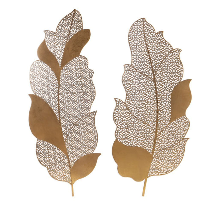 Uttermost Autumn Lace Leaf Wall Art, S/2