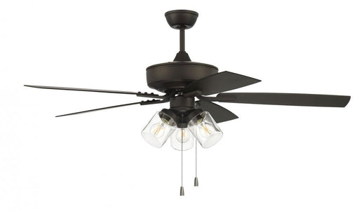 52" Outdoor Pro Plus Ceiling Fan w/Blades & 3 Lights Clear Glass LED